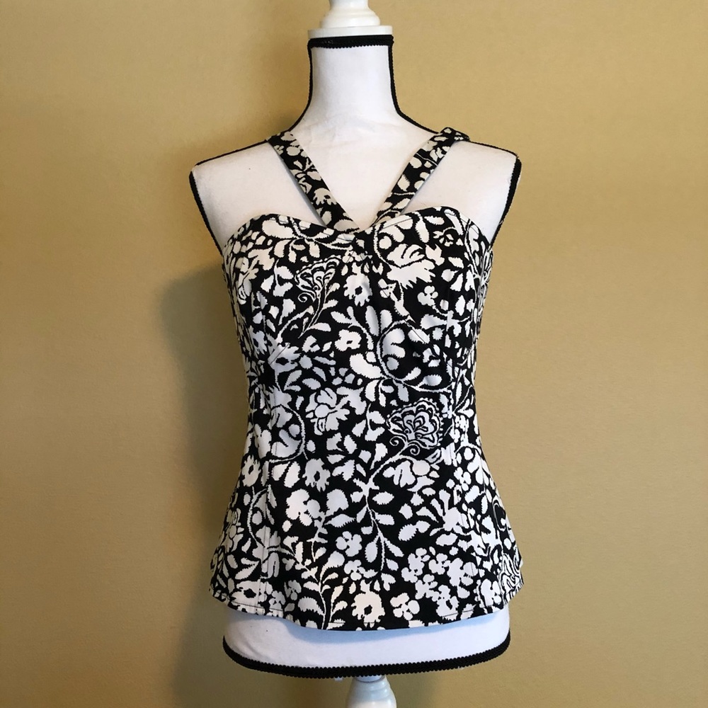 White House Black Market Corset Floral Top